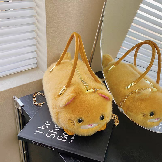 Plush Cat Crossbody Bags For Girls