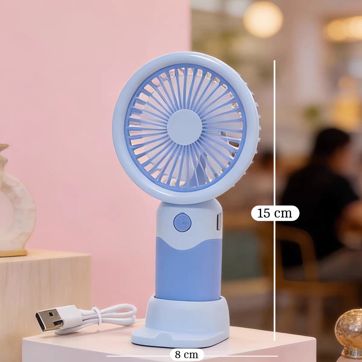 Rechargeable Mini Hand Fans | 6 inch | Type C | 3 Speed Modes | 500 mah battery