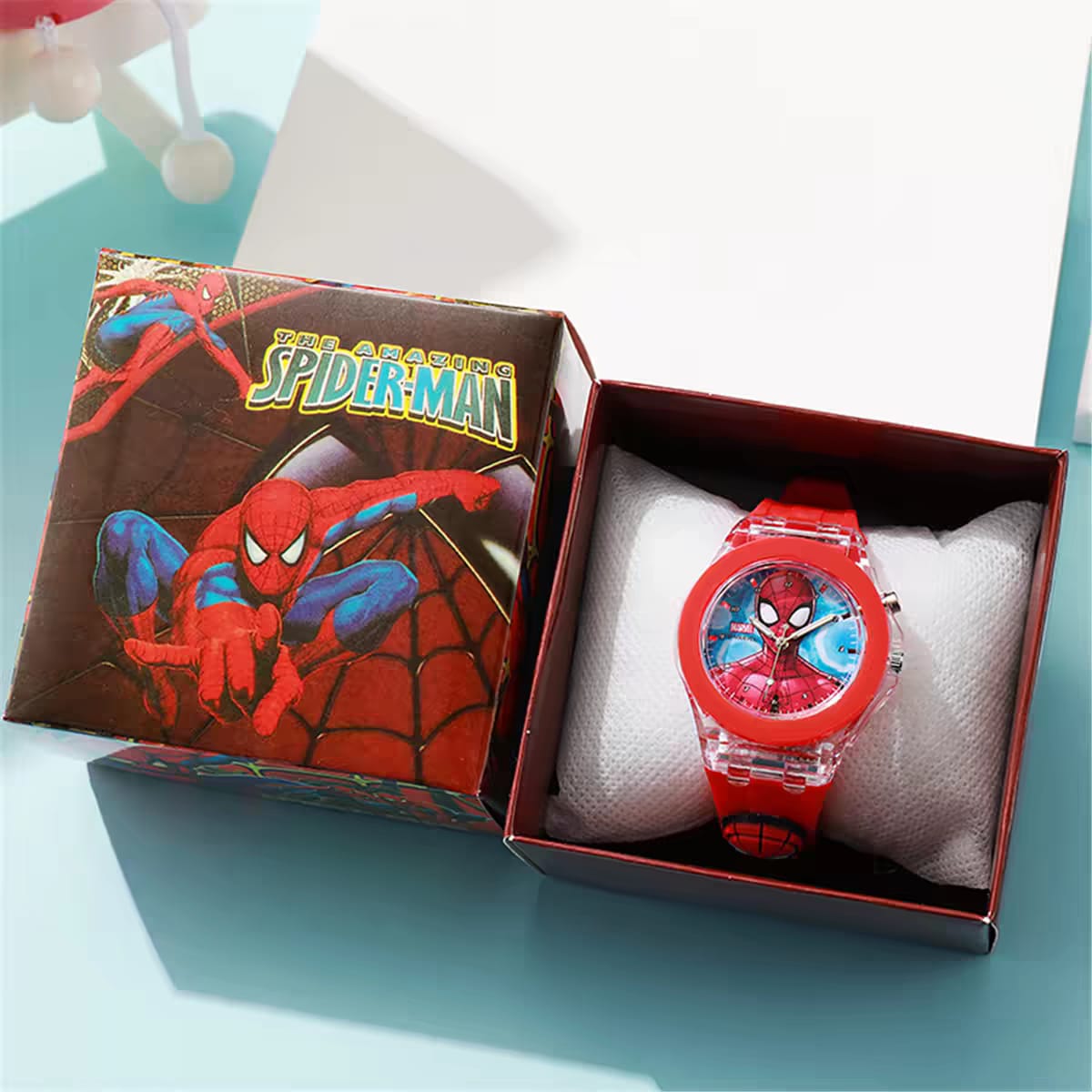 Boys Analog Led Light Wrist Hand Watches With Box
