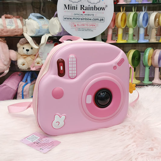 Camera Shape Hard Shell Fiber Small Backpacks For Kids - Size 12 × 11 inch - Led Light