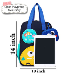 Imported Kids Backpack – Cute Multi-Pocket School Bag (Playgroup to Nursery) 14 × 10 inch