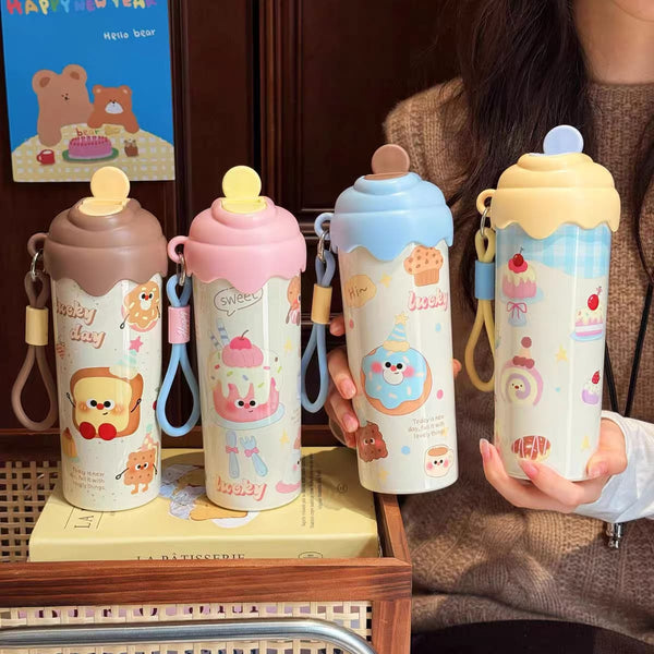 Ice Cream Shape Stainless Steel Water Bottle – 600 ML | SUS 316 | Hot & Cold 🔥❄