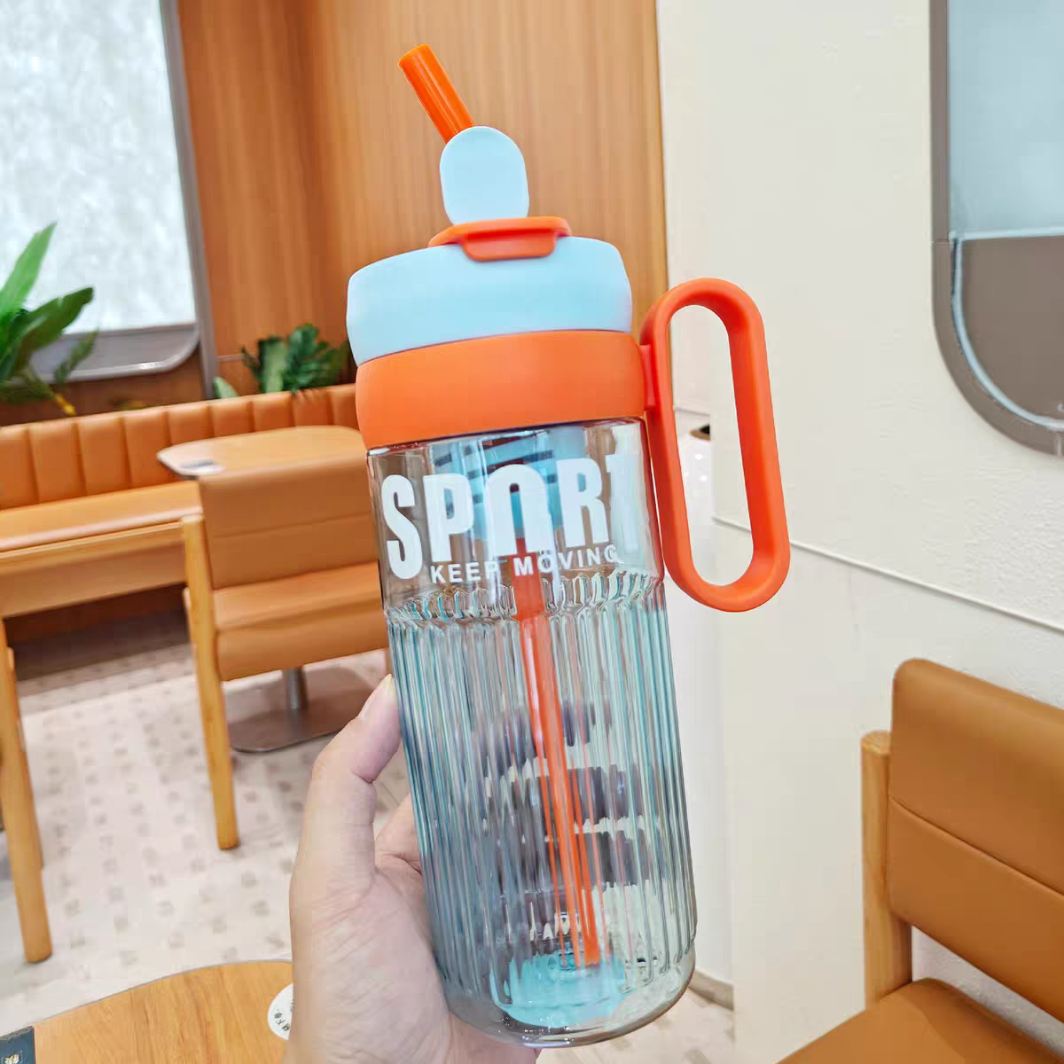 Sports Stylish Plastic Tumblers 🍓 BPA Free | Dual Drinking Function
