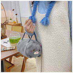 Plush Cat Crossbody Bags For Girls