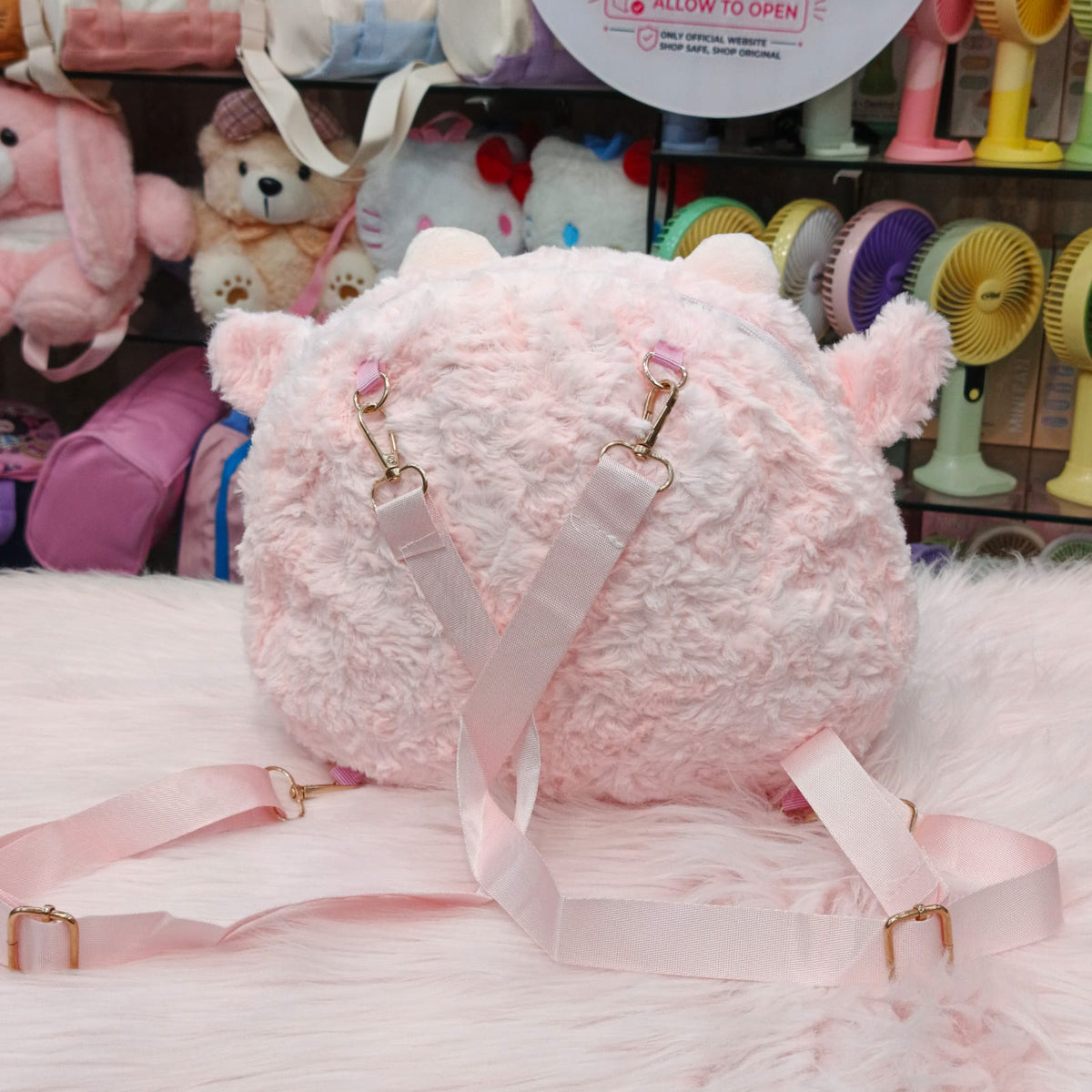 Cute Plush Sheep Kids Backpack – Soft Fluffy Cartoon Bag (11 × 9 Inches)