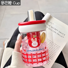 Kawaii Cute Sippers Bottles with holder - 600 ml BPA Free Plastic - Unbreakable