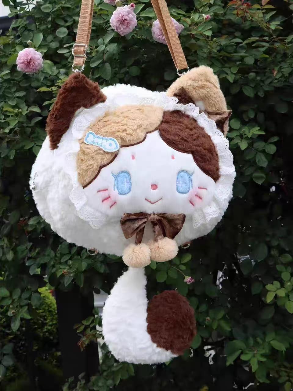 Kawaii Large Size Plush Cat Backpack for Girls | Zipper Pocket