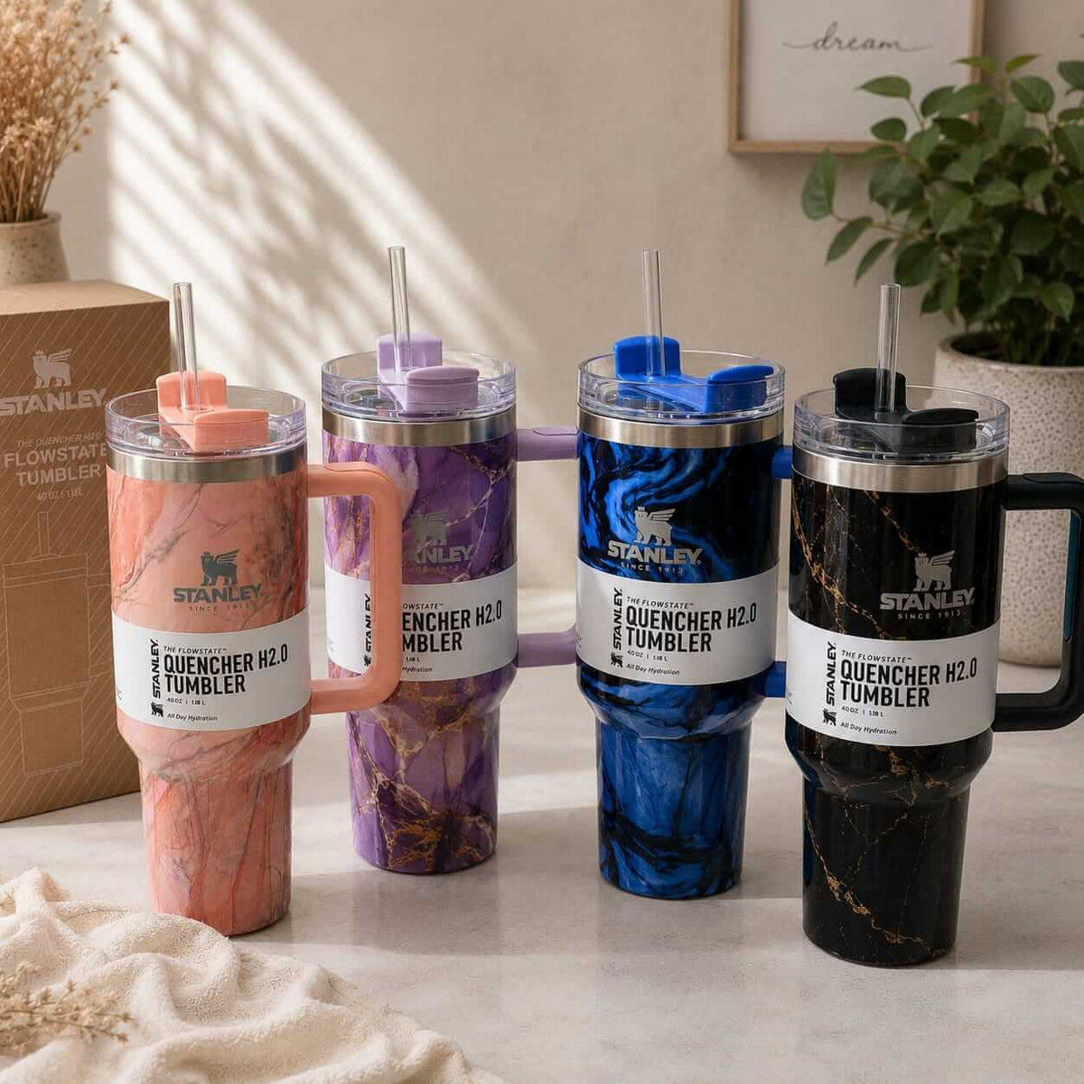 Stanley Marble Stainless Steel Premium Tumbler – 40 Oz / 1200 ml - Hot & Cold !