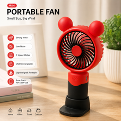 Mickey Mouse Mini Rechargeable Hand Fans | 300 mah battery | Type C Charging