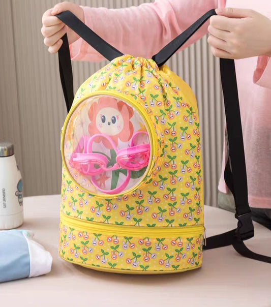 Kids Waterproof Parachute Swimming & Picnic Backpack with Slipper Pocket