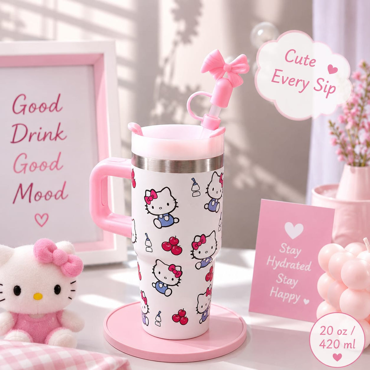 Sanrio Small Size Stainless Steel Children's Tumblers 😻 14 Oz / 420 ml