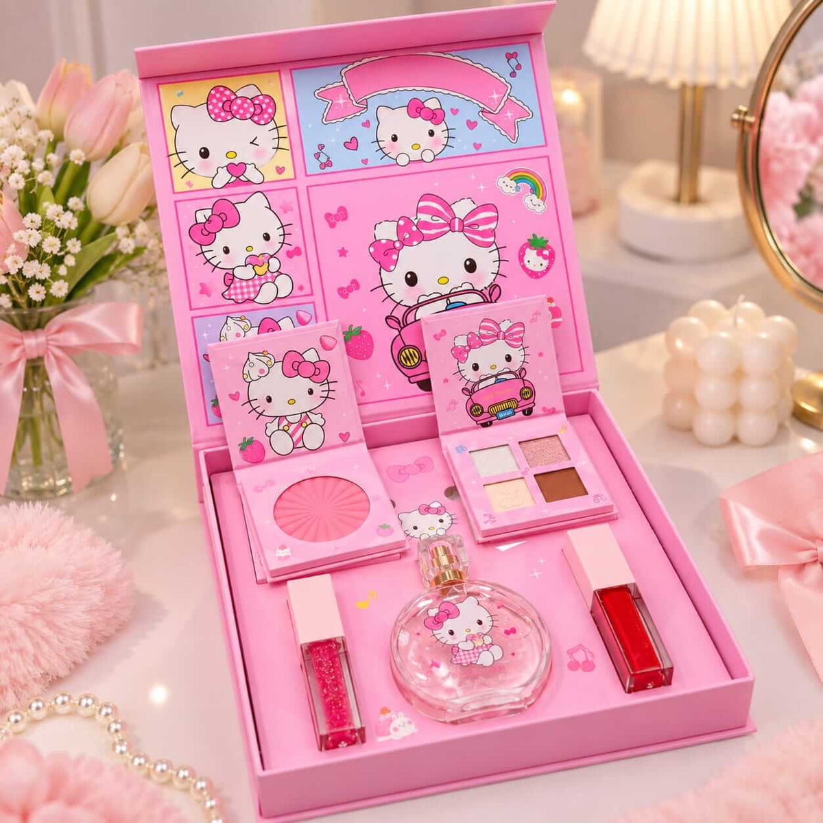 Hello Kitty Premium Makeup & Perfume Gift Set – Pack of 5