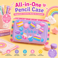 🍩 3D Fiber Pencil Organizer Case for School - Size 23 × 15 cm