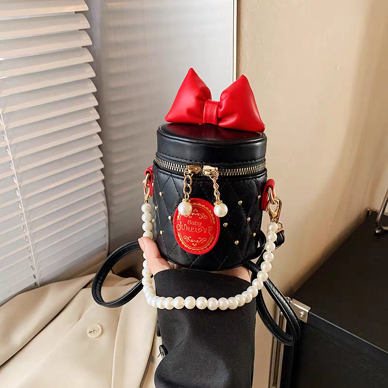 Princess Mini Crossbody Bag for Girls – Cute Bow Pearl Sling