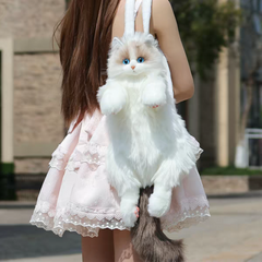 Large Plush Furr Real Cat Backpacks