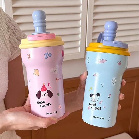 Cute Double Drinking Stainless Steel Thermal Flask – 600ml (SUS 316)