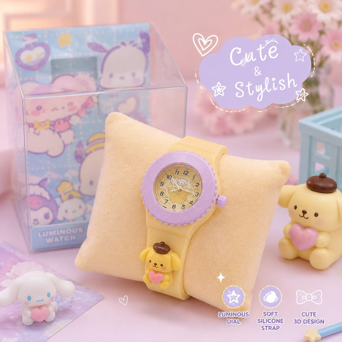 Sanrio Premium Analog Watches For Children's | Soft Silicone Adjustable Strap