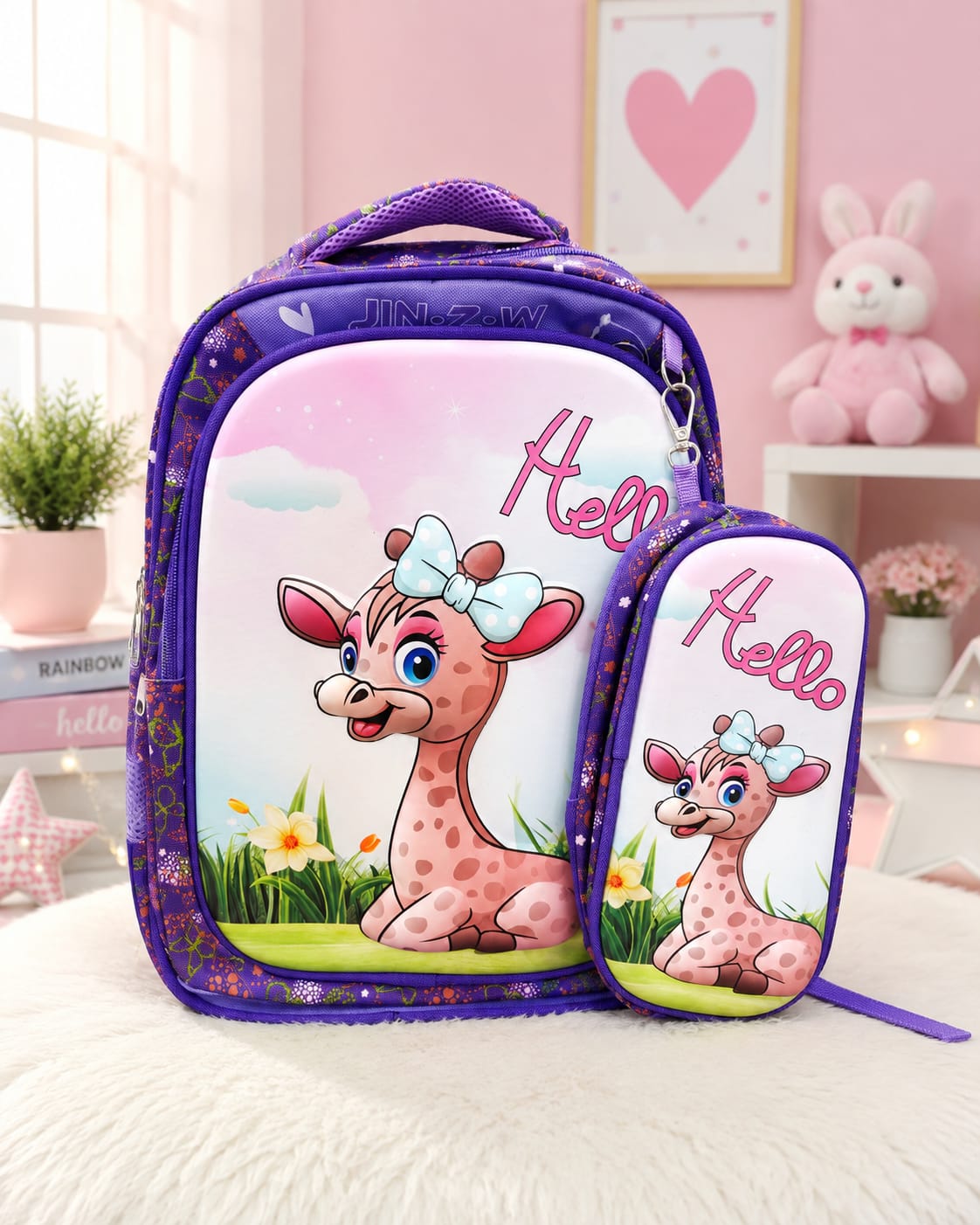 Cute Kids Parachute Backpacks with Pencil Pouch – 15 × 12 Inches | Nursery to Class 1