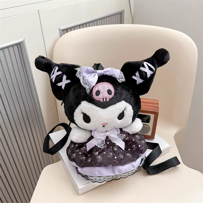 Original Sanrio Kuromi | Melody Plush Girls Backpacks ( Size 10 × 7 Inch )