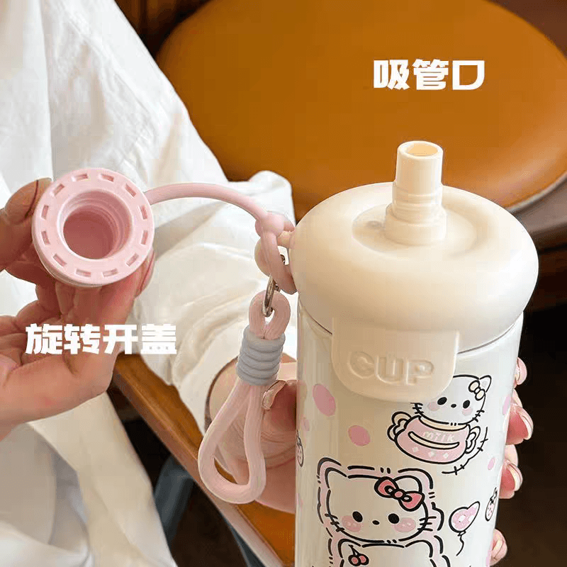 Cute Stainless Steel Girls Water Bottles - 600 ml - Sus 316 - Hot & Cold
