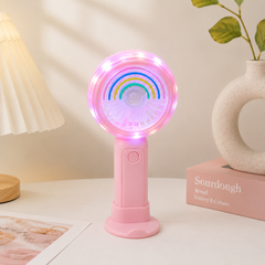 🌈 Minirainbow Led Light Rechargeable Mini Fans | 3 Speed Modes | Type C