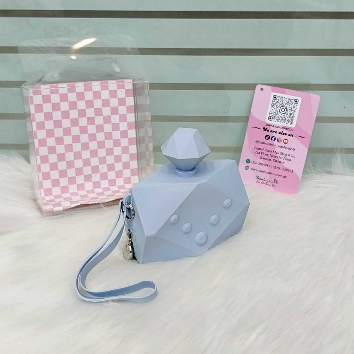 Mini Diamond Silicone Coin & Card Zipp Pouch ( Size 4 × 3 Inch )