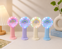 🌈 Minirainbow Led Light Rechargeable Mini Fans | 3 Speed Modes | Type C