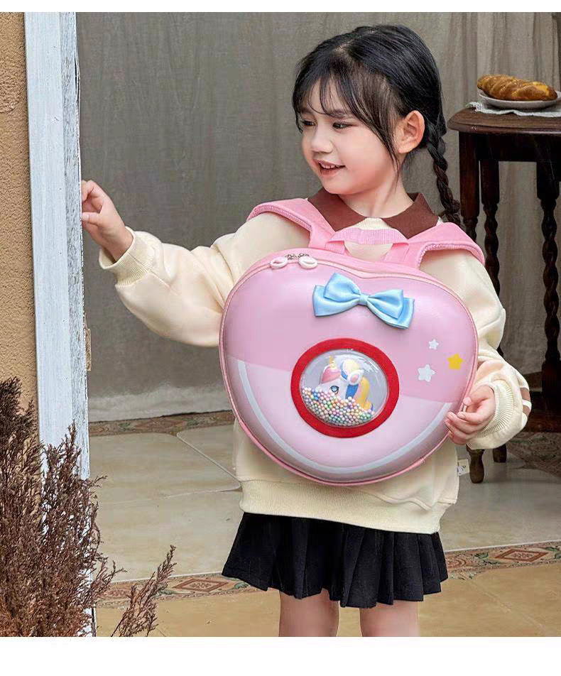 Unicorn Hard Shell Fiber Small Backpacks For Kids | Size 12 × 10 Inches
