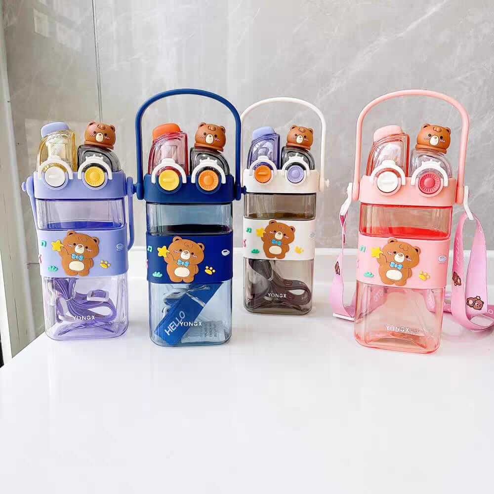 Cutest Bear Kids Dual Drinking Water Bottles | BPA Free |  580 ml