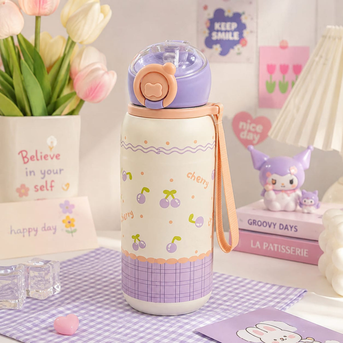 Hi Cherry™ Stainless Steel Vaccum Girls Water Bottles | 780 ml | Sus 316 | Hot / Cold ❄🔥