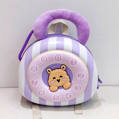 Kids Telephone Shape Hard Shell Mini Backpack – Cute Cartoon Fiber Carry Bag