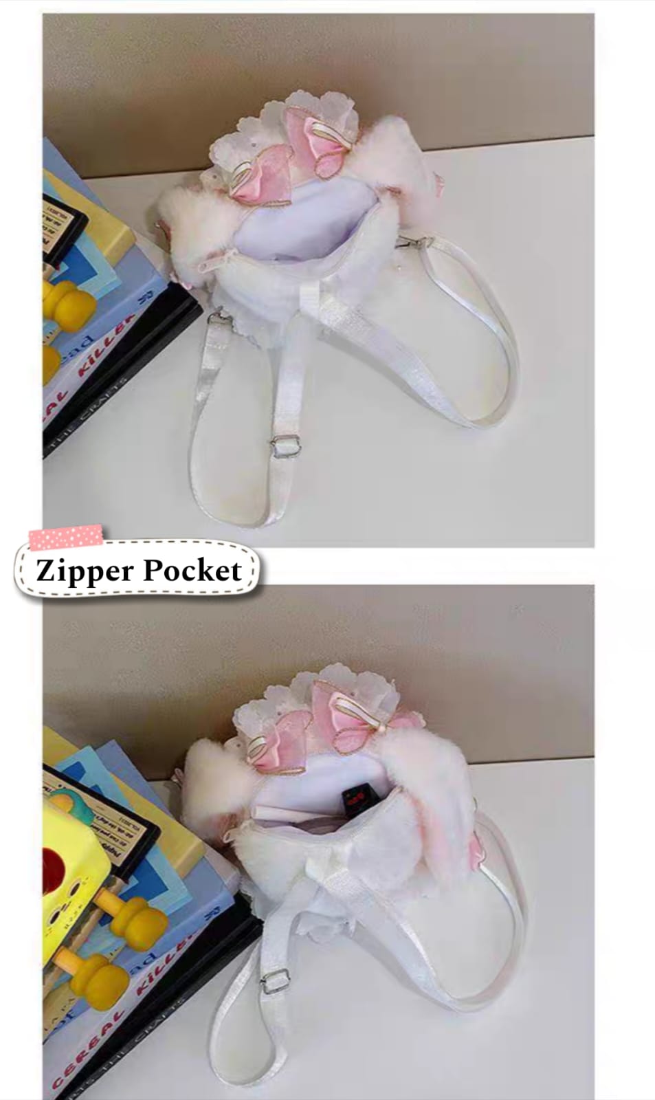 Fancy Plush Rabbit Small Size Girls Backpacks • Size 7 × 6 Inch