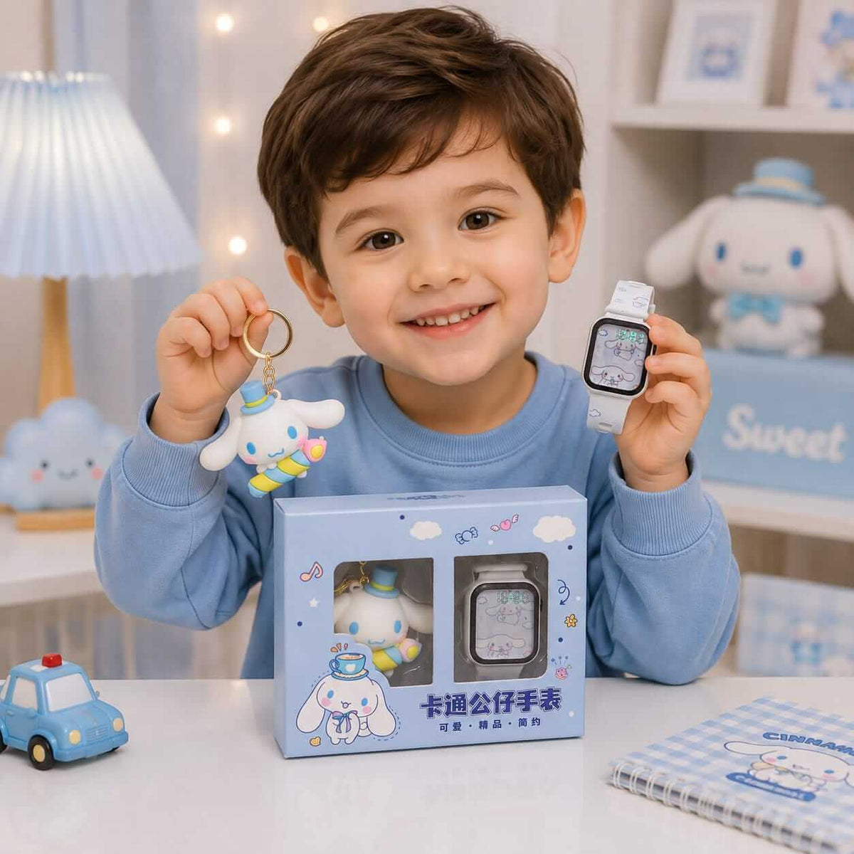 🎁 Sanrio Gift Box – Digital Watch & Keychain for Childrens