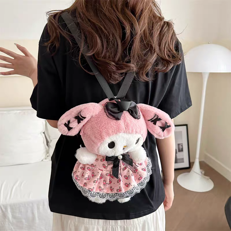 Original Sanrio Kuromi | Melody Plush Girls Backpacks ( Size 10 × 7 Inch )