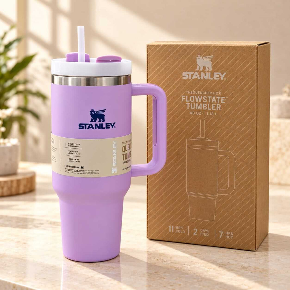 Stanley Premium Stainless Steel Tumbler with Handle & Straw – 40 Oz / 1200 ml