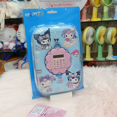 Cute Cartoon Calculator Stationery Organizer Fiber Case