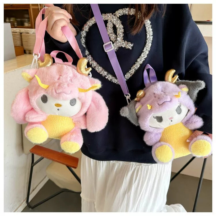 Sanrio Cartoon Plush Crossbody Bags For Children's ✨ Size 8 × 6 Inch
