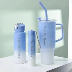 3PCS Premium Hydration Bottle & Tumbler Set | BPA Free Plastic