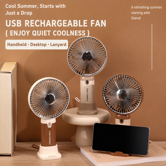 Turbo Speed Premium Rechargeable Hand Fans | 5 Speed Modes | 1200 Mah Fast Battery | Type C