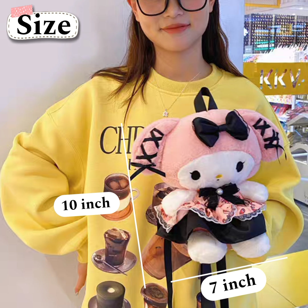 Original Sanrio Kuromi | Melody Plush Girls Backpacks ( Size 10 × 7 Inch )