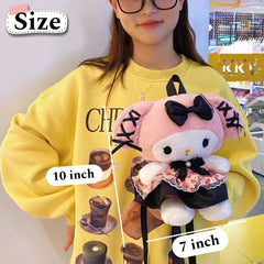 Original Sanrio Kuromi | Melody Plush Girls Backpacks ( Size 10 × 7 Inch )