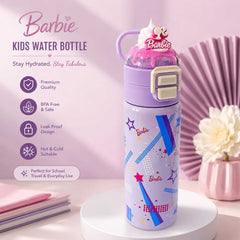 Barbie Stainless Steel Dual Drinking Water Bottle – 520ml | Sipper & Direct Drink
