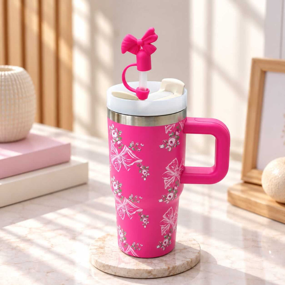 20 Oz | 590 ml  Stainless Steel Tumblers with Straw Stopper Hot / Cold .