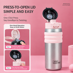 LunaFlow™ Stainless Steel Insulated Water Bottle – 650ml - Hot / Cold 🔥❄