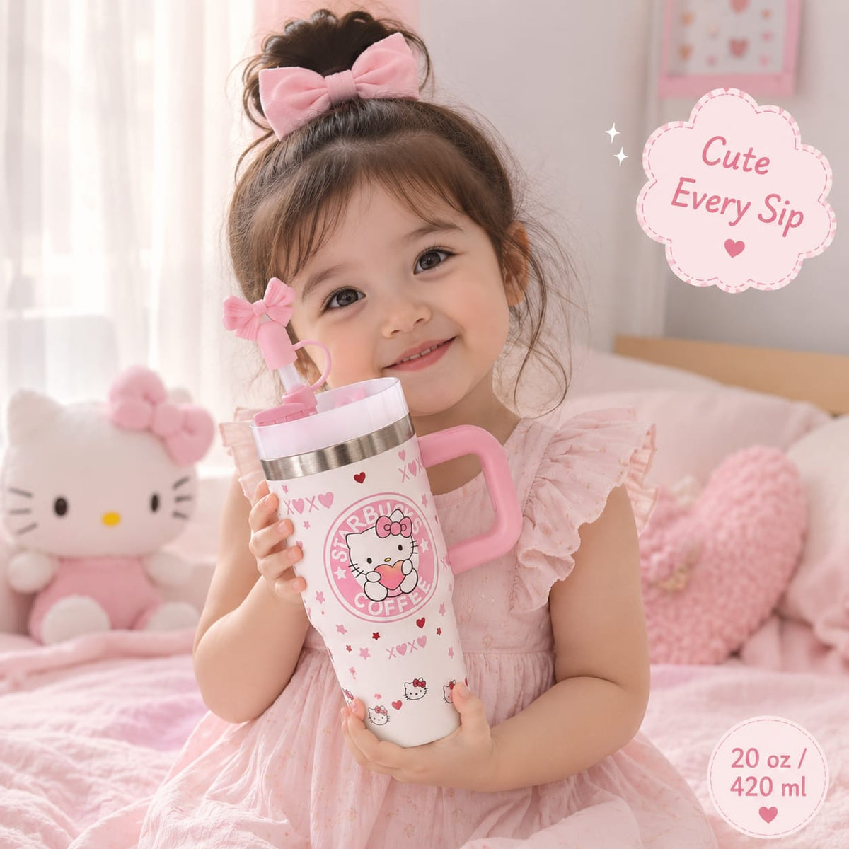 Sanrio Small Size Stainless Steel Children's Tumblers 😻 14 Oz / 420 ml