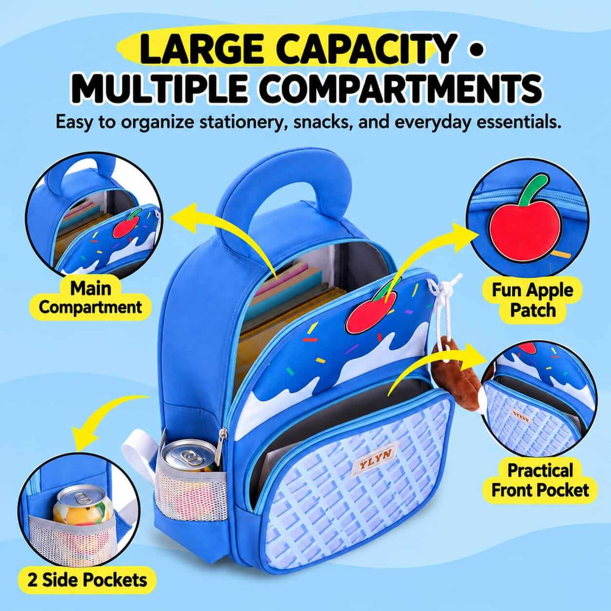 Cute Kids Mini Backpacks – Small Size 12 × 10 Inch | Lightweight & Stylish Bags