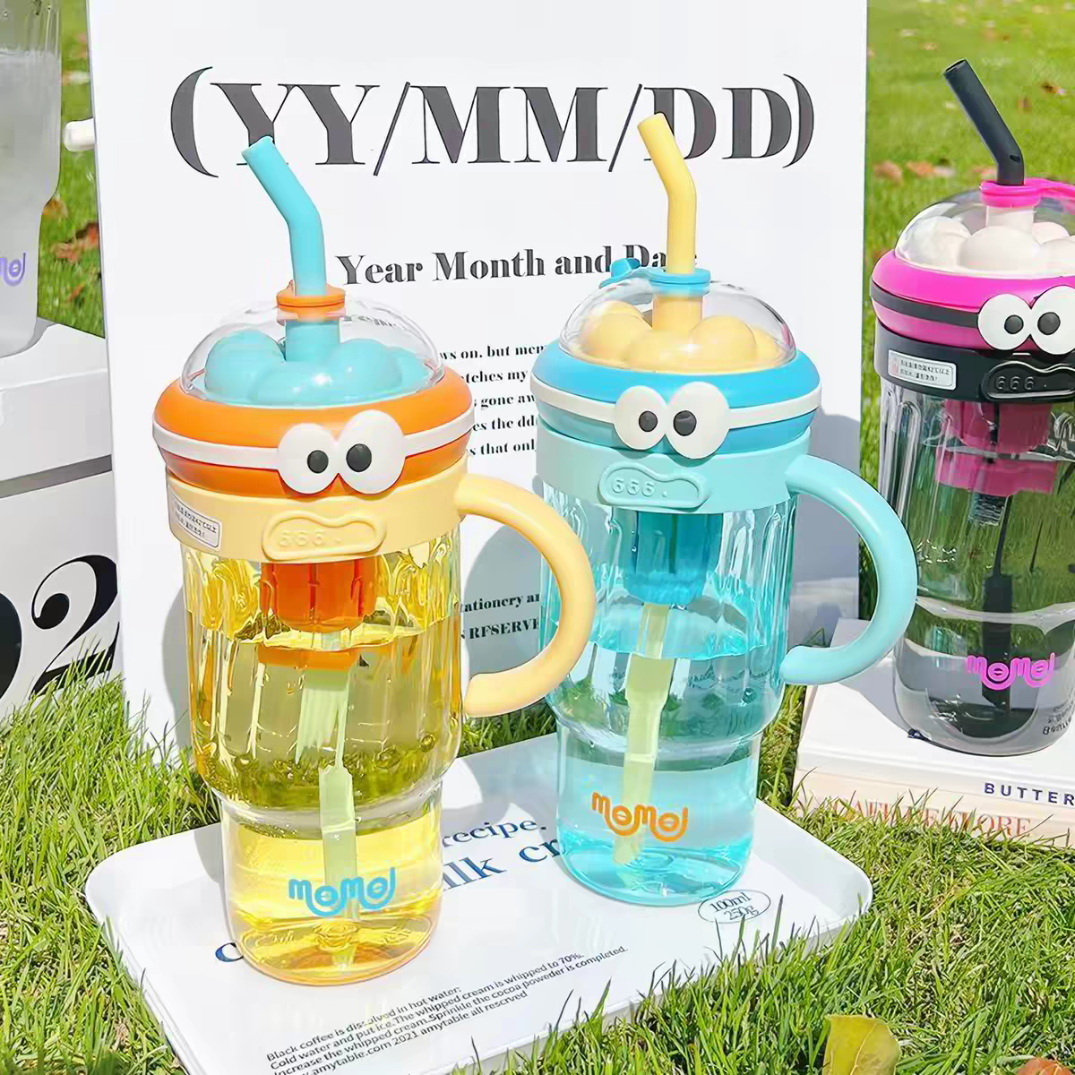 New Large 1280ml BPA-Free Cute Tumbler with Straw & Handle
