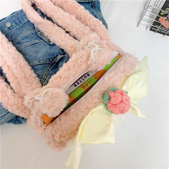Kawaii Plush Doll Girls Backpack – Soft Fluffy Cute Travel Bags 💞 Size 10 × 7 inch