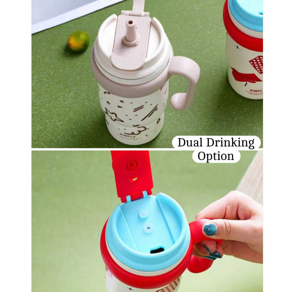 New Dual Drinking Stainless Steel Tumblers | Sus 316 | 800 ml | Hot & Cold