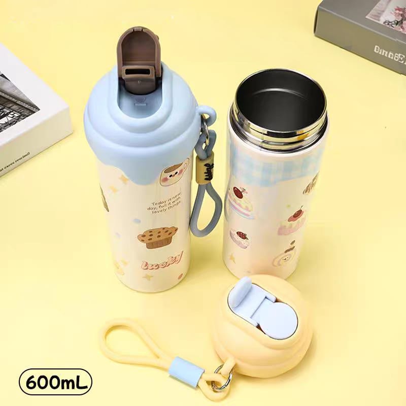Ice Cream Shape Stainless Steel Water Bottle – 600 ML | SUS 316 | Hot & Cold 🔥❄